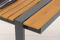 Moderner Gartentisch TAMPA LOUNGE 180cm grau natur Aluminium Outdoor Esstisch wetterfest