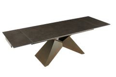 Design Esstisch DIAMOND 180-260cm rost Keramik Metallgestell bronze
