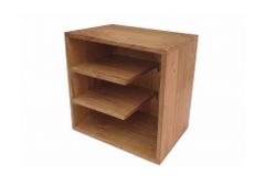 Massiver Beistelltisch CUBUS 45cm braun Mangoholz honey finish Regal Nachttisch