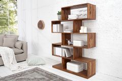 Massives Regal MAKASSAR XL 150cm braun Sheesham stone finish Bücherregal