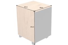 Moderner Rollcontainer STUDIO 40cm Eichenoptik schwarz 4 Schubladen