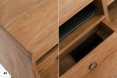 Design Sekretär HEMINGWAY L 115cm braun Mangoholz honey finish Schreibtisch