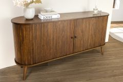 Retro Sideboard VALHALLA WOOD 160cm smoked Eichenholz Schiebetüren