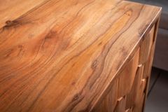 Massivholz Nachttisch MYSTIC LIVING 60cm Akazie natur 3D-Design mit Stauraum