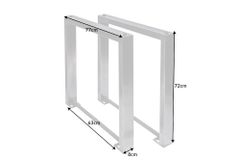 2er Set Tischgestell U-FRAME 80cm Edelstahl gebürstet matt Tischbeine Kufe Esstisch