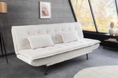 Modernes Schlafsofa JAZZ 190cm beige Cord 3-Sitzer Couch