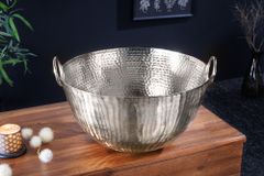 Handgearbeitete Deko Schale ORIENT 40cm silber Metall Hammerschlag Design