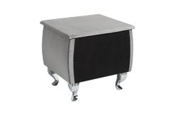 Eleganter Nachttisch EXTRAVAGANCIA 50cm silbergrau Samt Nachtkommode mit Schublade