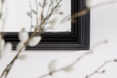 Moderner Wandspiegel PARIS 120cm schwarz Fensterspiegel Rundbogen-Design