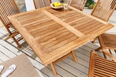 Massiver Esstisch EMPIRE TEAK 100cm natur Teakholz klappbar