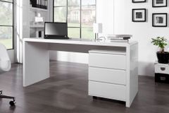 Design Schreibtisch FAST TRADE 160cm weiß Hochglanz Computertisch