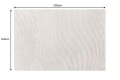 3D strukturierter Kurzflor Teppich WAVE 230x160cm beige Hoch-Tief-Effekt