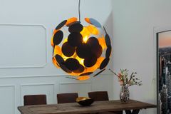 Moderne Design Hängeleuchte INFINITY HOME 70cm schwarz gold Pendelleuchte