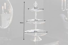 Elegante Etagere ORIENT 50cm silber im Rice Hammerschlag Design mit drei Etagen