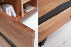 Massives TV-Board AMAZONAS 160cm Akazie Metall Lowboard Baumkante