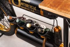 Industrial Konsolentisch MOTORCYCLE 185cm Mangoholz schwarz Motorrad Bartheke Upcycling