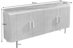 Design Sideboard VENEZIANO 160cm messing grün Marmorplatte Mangoholz Retro