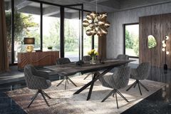 Ausziehbarer Esstisch EUPHORIA 180-220-260cm anthrazit Lava Keramik made in Italy