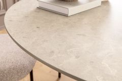 Runder Esstisch EN VOGUE 120cm matt grau Beton-Design mit Säulenfuß