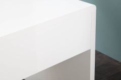 Design Schreibtisch FAST TRADE 120cm weiß Hochglanz Bürotisch