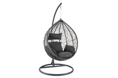 In- und Outdoor Hängesessel LOFT anthrazit grau Gartenstuhl inklusive Kissen wetterfest