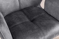 Drehbarer Design Stuhl CONCORD dunkelgrau Samt Taschenfederkern Metallgestell schwarz