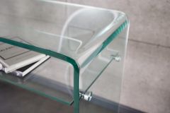 Design Konsolentisch FANTOME 100cm Glas transparent mit Ablage