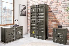 Container-Schrank GLOBETROTTER 50cm anthrazit Metall Nachttisch Beistellschrank