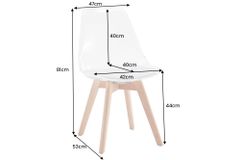 Design Stuhl SCANDINAVIA MEISTERSTÜCK transparent schwarz Kunststoff Buchenholz natur