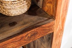 Massives Regal MAKASSAR 180cm Sheesham Holz smoke finish 8 Fächer handmade