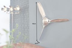 Authentische Wanddekoration SCREW III 90cm silber Flugzeug Propeller