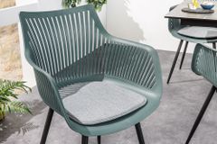 Moderner Stuhl SIGNUM salbei schwarz Kunststoff Gartenstuhl Indoor Outdoor mit Armlehnen