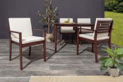 Outdoor Gartenstuhl KOPENHAGEN beige braun Akazie honey finish inkl. Kissen stapelbar