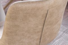 Design Stuhl DIVANI champagner beige Samt Metallgestell