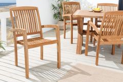 Massiver Gartenstuhl EMPIRE TEAK natur Teakholz stapelbar