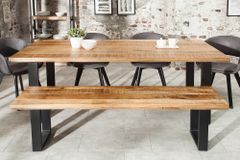 Design Sitzbank IRON CRAFT 170cm Mangoholz Eisen Industrial Design