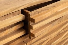 Hängendes Sideboard RELIEF 175cm natur Akazie Massivholz mit Schubladen