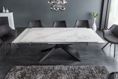 Ausziehbarer Esstisch EUPHORIA 180-220-260cm Marmor weiß Keramik made in Italy