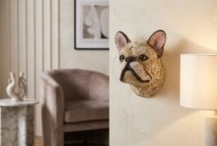 Extravagante Wanddekoration FRENCH BULLDOG 25cm mehrfarbig handmade