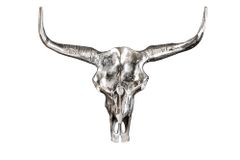 Design Schädel MATADOR 70cm silber Aluminium Wanddekoration