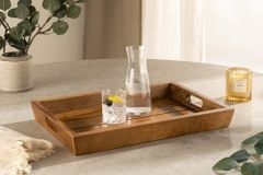 Massives Tablett MAKASSAR 45cm braun honey finish Mangoholz
