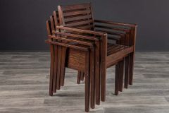 Outdoor Gartenstuhl KOPENHAGEN beige braun Akazie honey finish inkl. Kissen stapelbar