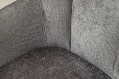 Drehbarer Retro Stuhl AVIGNON grau Chenille schwarze Metallbeine
