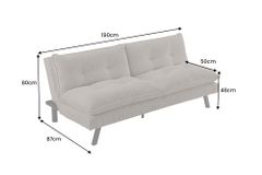 Modernes Schlafsofa COCOONING 190cm greige Cord 3-Sitzer Couch
