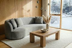 Massiver Couchtisch MAKASSAR 100cm natur Mangoholz cream finish einzigartige Maserung