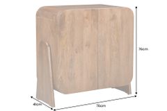 Quadratisches Lowboard BRASIL 75cm braun Mango Massivholz zwei Fächer Schrank