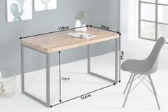 Eleganter Schreibtisch ELEMENTS 118cm braun Sheesham stone finish Metallgestell