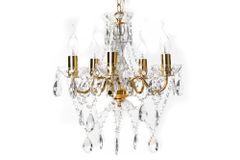 Design Kronleuchter DIAMONDS S 40cm gold Acryl 5-armig Barock Design
