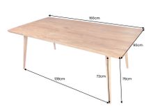Massiver Esstisch MYSTIC LIVING 160cm Akazie natur Massivholz