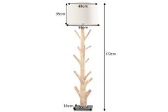 Design Stehlampe TREE NATURE 180cm Massivholz Leinenschirm handmade